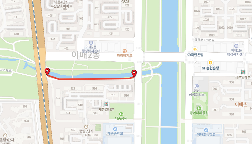 3길(운중천) 찾아오시는길